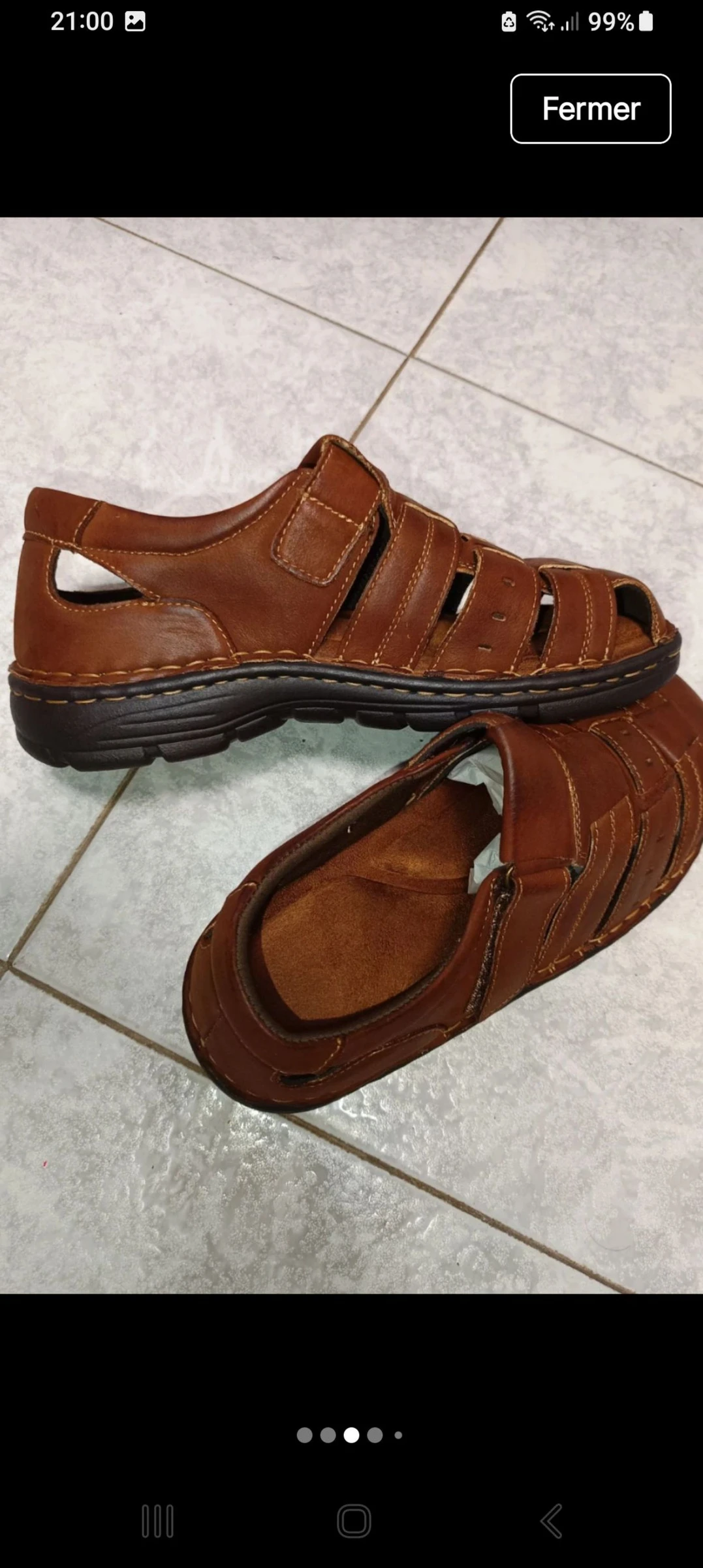 Sandales cuir homme T39 excellent état 